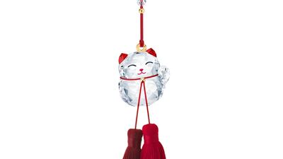 Lucky Cat Ornament, Dh380, Swarovski.ae. Photo: Swarovski