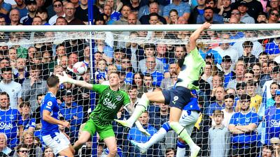 Manchester City striker Erling Haaland heads home their second goal. AFP