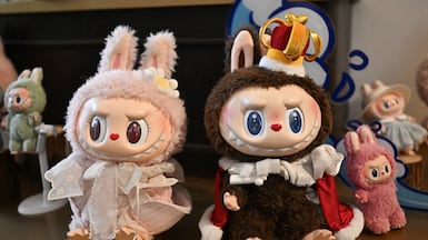 Labubus were a popular search trend in the UAE. AFP