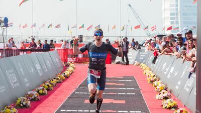 Josh Holman was the best amateur at Ironman Dubai on Friday. Leslie Pableo for The National
