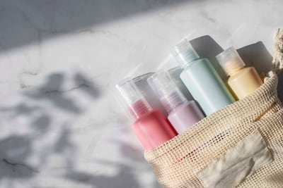 Travel-sized toiletries to take on board are essential, say experts. Getty Images