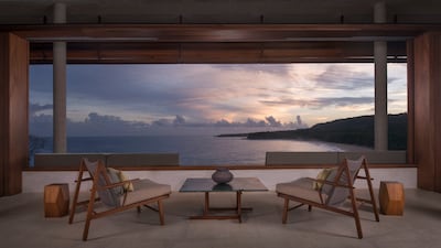 Amanera's lounge area at sunrise.