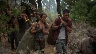 Alicia Vikander and Daniel Wu in a scene from Tomb Raider Graham Bartholomew / Warner Bros. Pictures