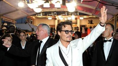 Johnny Depp at Cannes after the screening of Pirates of the Caribbean: On Stranger Tides.