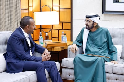 Sheikh Mohammed bin Rashid, Vice President and Ruler of Dubai, meets Ethiopian Prime Minister Abiy Ahmed. Dubai Media Office