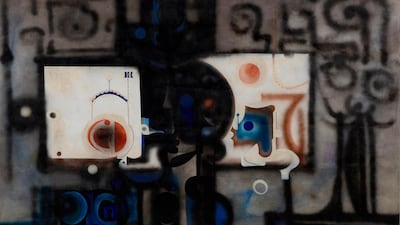 Ibrahim El-Salahi's Untitled (1964), currently on view at Louvre Abu Dhabi