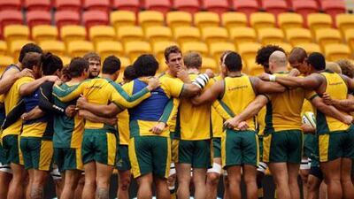 James Horwill, centre, will be leading the Australia squad against the British & Irish Lions. Phil Walter / Getty Images
