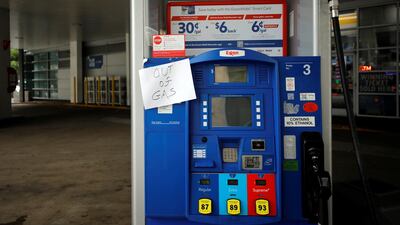 An Exxon station in Washington. Petrol stations on the US East Coast ran dry last week after the Colonial Pipeline cyber attack. Reuters