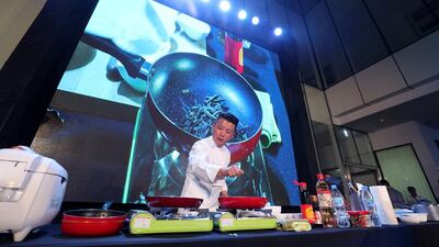 Jihun Maxime Kim puts on a show for the crowd. Chris Whiteoak / The National