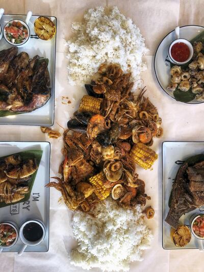 Boodle fight menu at Zabeel House Mini
