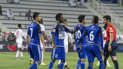 Al Nasr (Blue) versus Sharjah(White). Nr 11 Jonathan Pitroipa. Antonie Robertson/The National