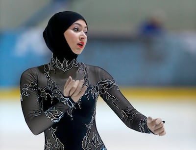 Emirati figure skater Zahra Lari says she ignores social media trolls. Silvia Razgova / The National