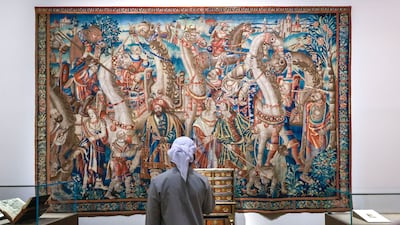 Dromadaries' Caravan, a 16th-century tapestry woven in Belgium, is on display at The Burrell Collection in Glasgow, Scotland. Victor Besa / The National