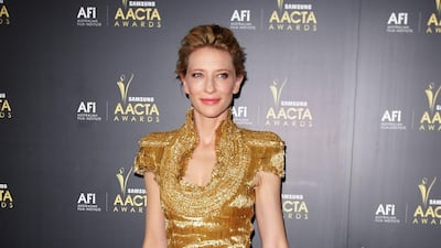 Cate Blanchett, in Alexander McQueen, arrives at the AACTA awards at the Sydney Opera House on January 31, 2012 in Sydney, Australia. Getty Images