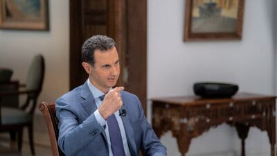 Syria's President Bashar Al Assad speaks during a rare interview with Sky News in Damascus. Reuters