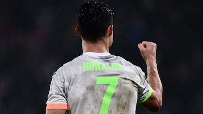 Cristiano Ronaldo celebrates scoring his team's second goal. AFP