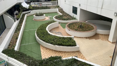 The courtyard at the property.