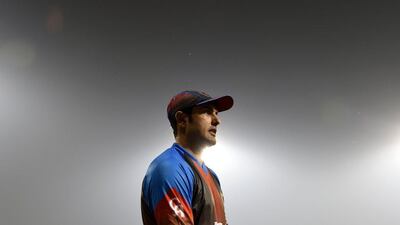 Mohammed Nabi of Afghanistan shown during preparations for the World Twenty20 in New Delhi last month. Sajjad Hussain / AFP / February 29, 2016