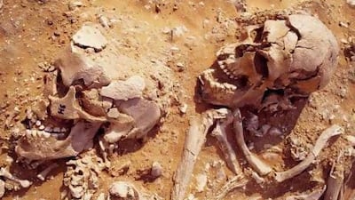 Archaeologists have uncovered a tower-shaped tomb in Sharjah containing human remains that are more than 2,000 years old. Courtesy Sharjah Department of Culture