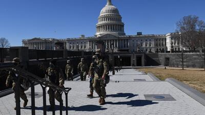 The National Guard is scheduled to leave Washington next week. Police in the US Capitol say there may be a security threat on Thursday from right-wing fringe groups. AFP