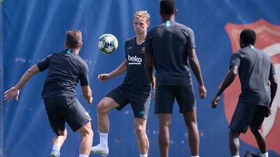 Barcelona's Dutch midfielder Frenkie De Jong controls the ball. AFP