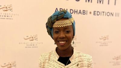 Emi Mahmoud was recognised for her advocacy work by the Beirut Institute Summit in Abu Dhabi. Samia Badih / The National