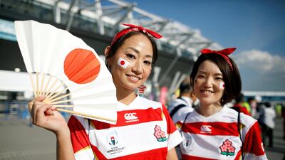 Fans gather before the Rugby World Cup opening match. Reuters