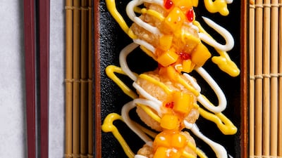 Chilli and mango tempura tiger prawns, Dh30, Shang Palace