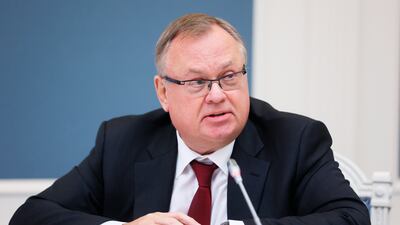 Andrey Kostin, 65. The chairman of VTB, a Russian state-owned bank. Mr Kostin is also a member of the supreme council of the United Russia political party and deemed a close associate of Mr Putin. AP Photo