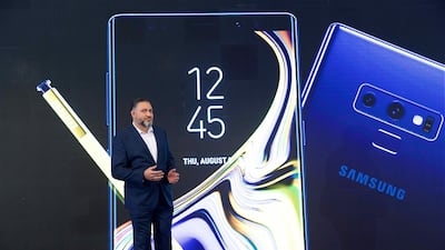 Tarek Sabbagh, of Samsung Gulf Electronics, at the launch of Galaxy Note 9. Courtesy Samsung