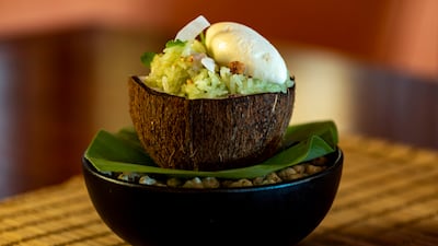 Pandan sticky rice with coconut milk at the Saigon Social brunch