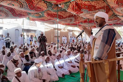 Sudanese perform Eid Al Fitr prayers in Omdurman. Reuters