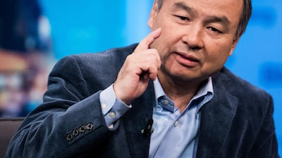 Masayoshi Son, the chairman and chief executive officer of SoftBank, speaking at the Future Investment Initiative summit in Riyadh. Mark Kauzlarich/Bloomberg