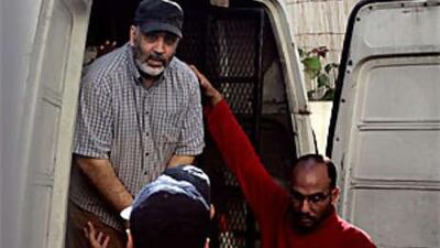 Abdelkader Belliraj, accused of forming a radical Islamist cell, arrives at the courthouse.