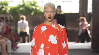 A look from the Valentino Collezione Milano show. Courtesy Valentino