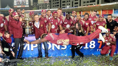 A jubilant Warriors side after defeating Pakhtoons. Chris Whiteoak / The National