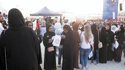 People came together to mark the Three Year Countdown to Expo 2020. Anna Nielsen/The National