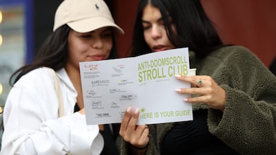 A walking club has been established in Dubai, which is offering people an alternative to spending time scrolling on their phones. All photos: Chris Whiteoak / The National