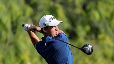 Josh Hill tees off on the 10th hole. Chris Whiteoak / The National