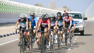 The Abu Dhabi-based Raha Cycling group did a 300-kilometre ride just before Christmas. Courtesy Raha Cycling