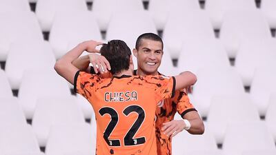 6) Juventus' Cristiano Ronaldo celebrates his next goal, against Spezia on November 1. Shutterstock