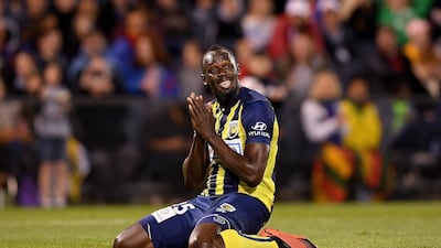 Usain Bolt is hoping to win a professional football contract with A-League side Central Coast Mariners. EPA