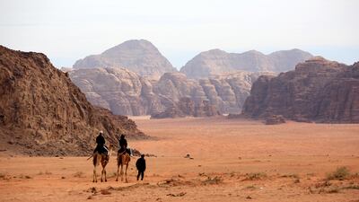 The desert has been inhabited by many cultures including the Nabateans who left paintings and writings on some of the rocks. Photo: EPA-EFE
