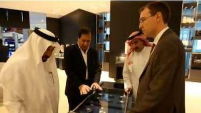 Clients brows the Montblanc store in the Dubai Mall.