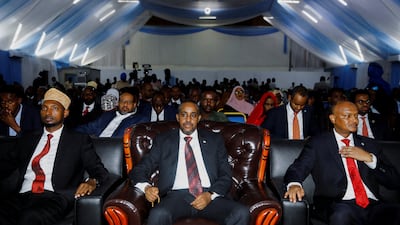 Somalia's Prime Minister Mohamed Hussein Roble attends the swearing-in of newly-elected parliamentarians in Mogadishu, on April 14. Reuters