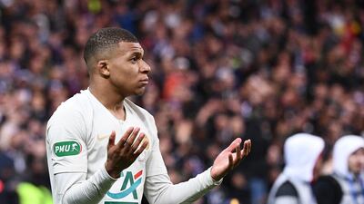 Kylian Mbappe was sent off for Paris Saint-Germain against Rennes and is now banned for three games. AFP
