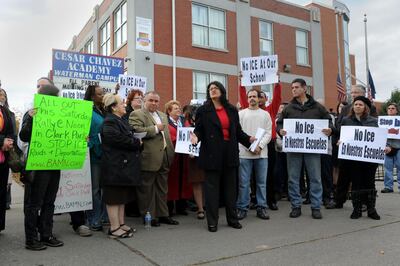 Rashida Tlaib campaigning in 2012. Charles Tines / AP