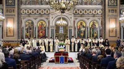 The funeral of former king Constantine II of Greece in Athens. Constantine reigned as the last king of the Hellenes from March 1964 until June 1973. He died age 82 in the Greek capital on January 10. Getty