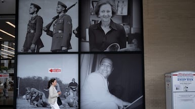 A polling station at the Martin Luther King Jr Memorial Library during the first day of voting for primary and special elections in Washington, DC. AFP