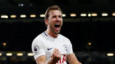 Harry Kane celebrates completing his hat-trick against Burnley at Turf Moor. It was the sixth time the Tottenham striker had scored three or more goals in a match in 2017. Paul Childs / Reuters